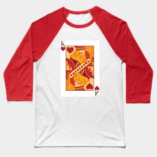 King of Hearts Playing Card Baseball T-Shirt